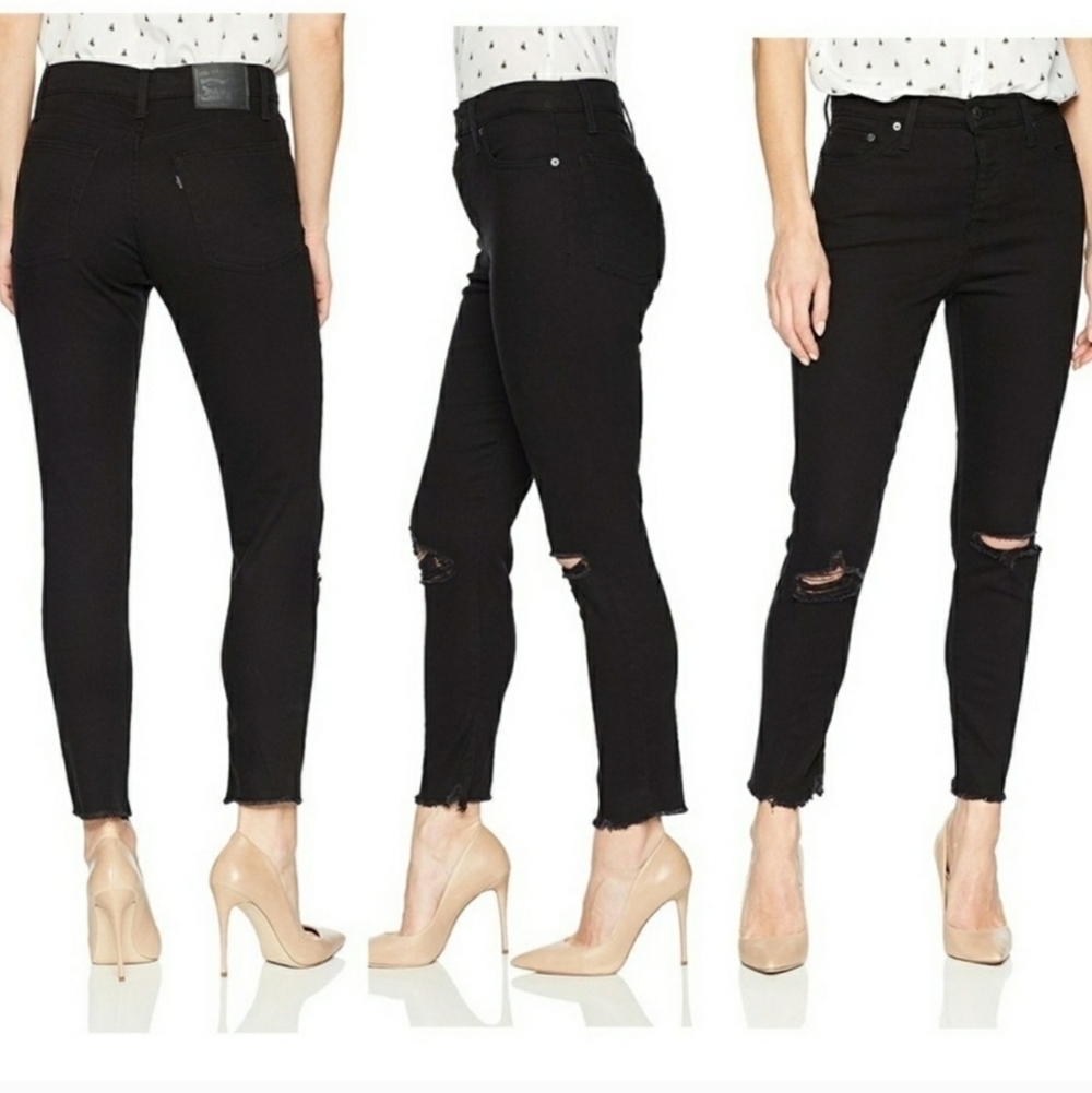 LEVI'S Wedgie Skinny Jeans color black, Size 32